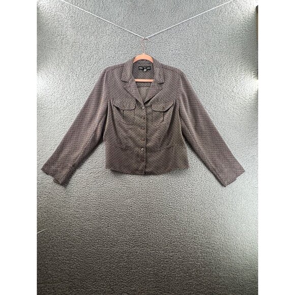 Vintage Norton McNaughton  Brown Polka Dot Button-Front Blazer Jacket Size 12 - Picture 1 of 8